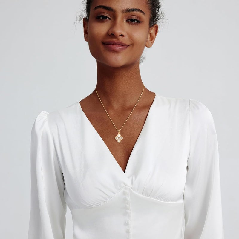 Partm Gold Cross Necklace for Women 14K Plated Dainty Pendant Cross Chain Faith Crucifix Choker Baptism Necklace for Women Trendy Religious Jewelry Hypoallergenic - Image 3